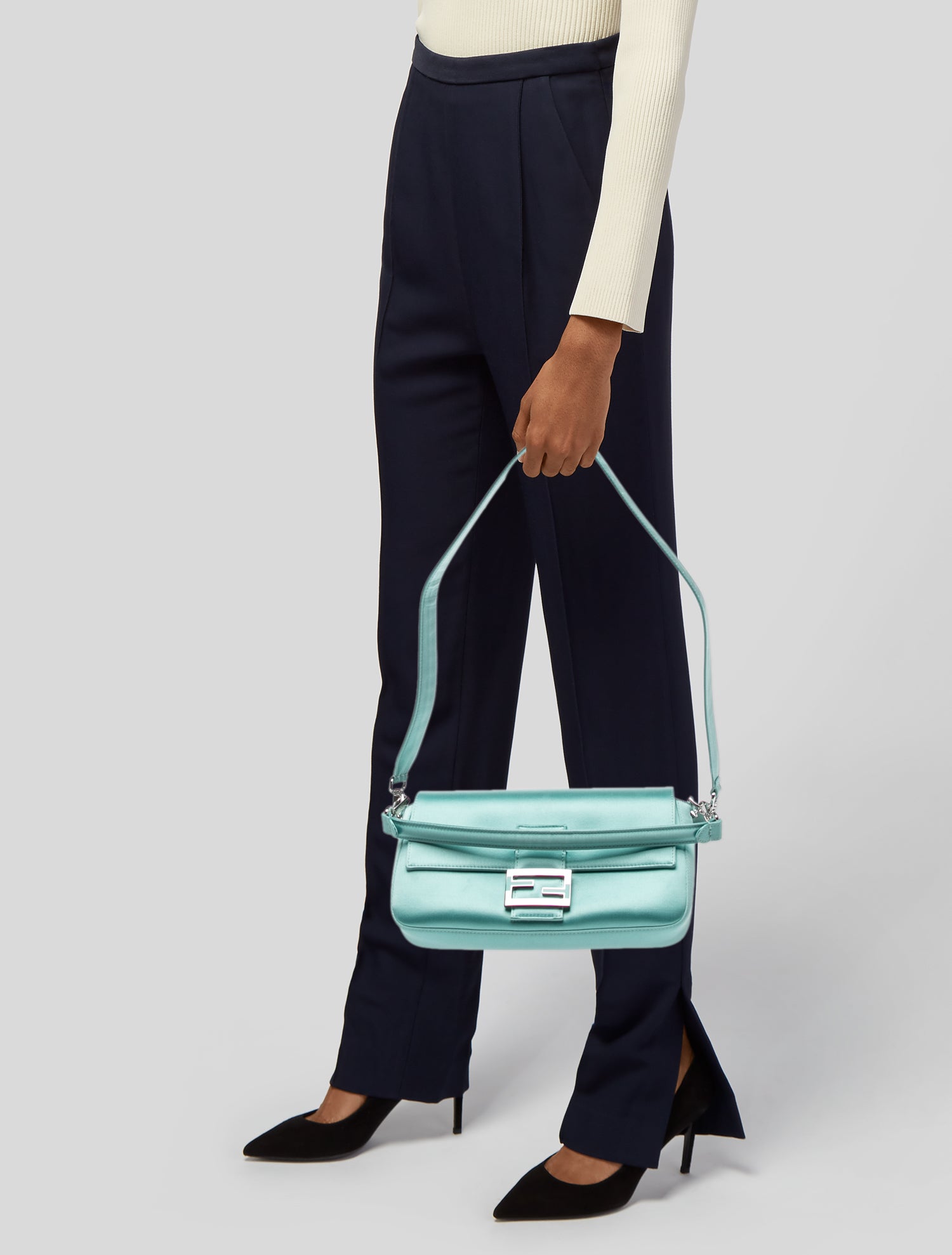 Tiffany & Co. x Fendi Satin Top Handle Bag