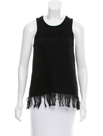 Tess Giberson Fringe-Trimmed Sleeveless Top w/ Tags