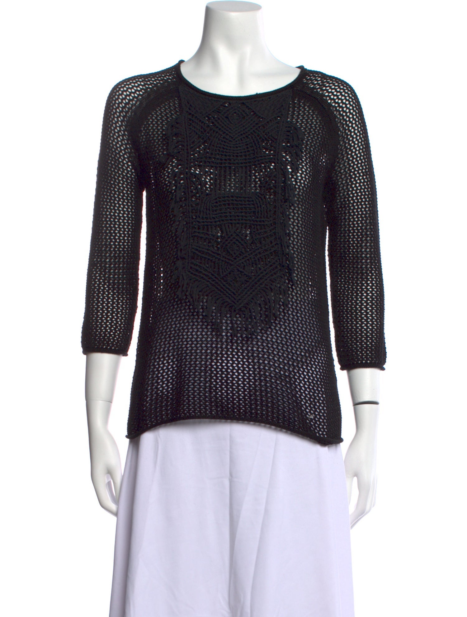 Tess Giberson Bateau Neckline Three-Quarter Sleeve Top