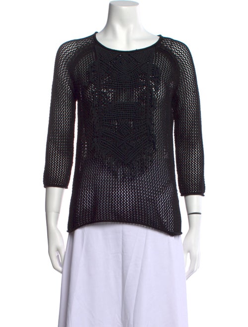 Tess Giberson Bateau Neckline Three-Quarter Sleeve Top