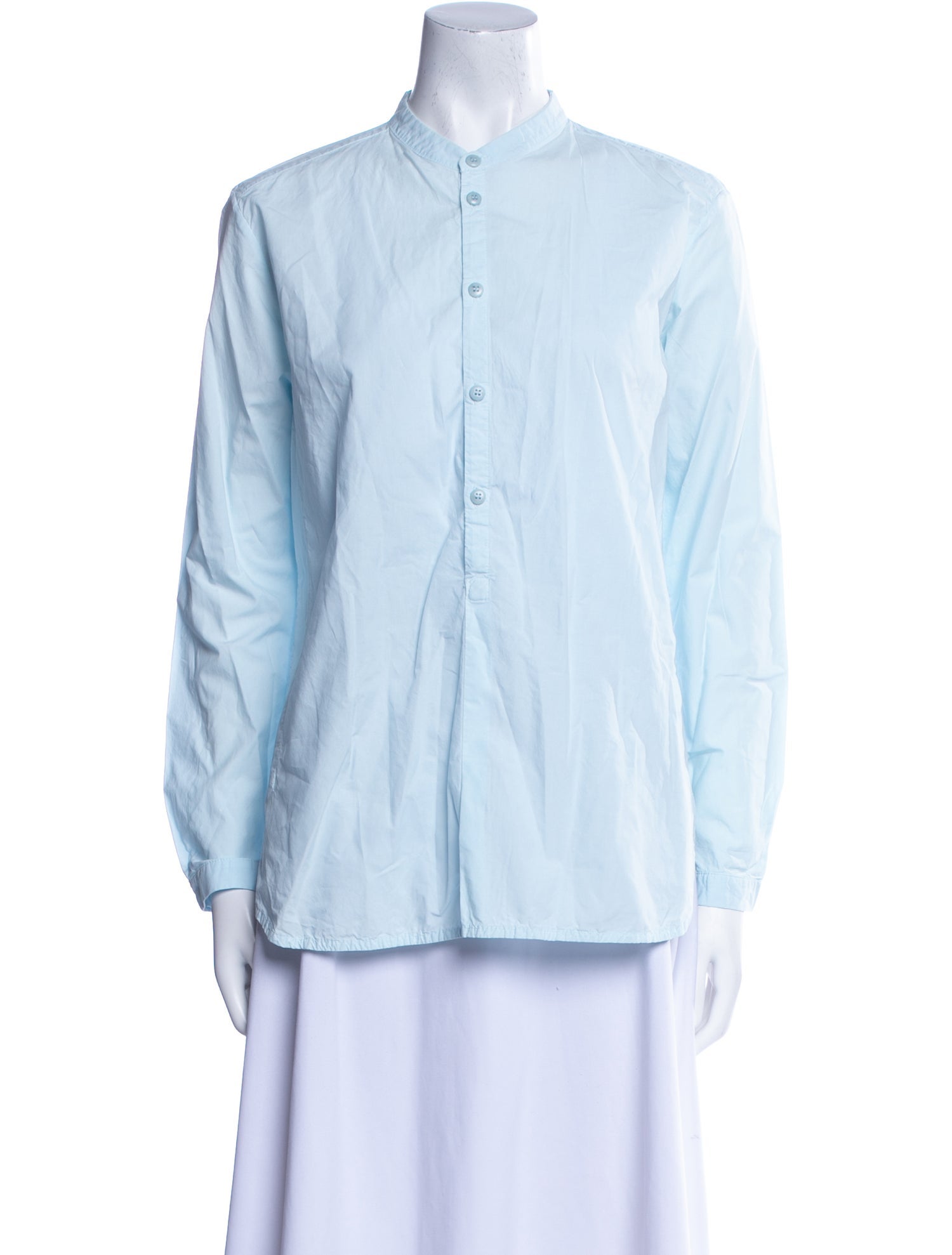 Toogood Mock Neck Long Sleeve Button-Up Top