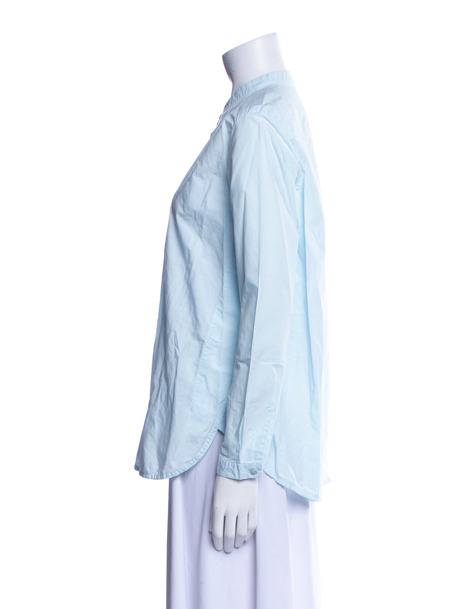 Toogood Mock Neck Long Sleeve Button-Up Top