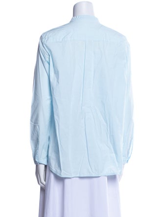 Toogood Mock Neck Long Sleeve Button-Up Top