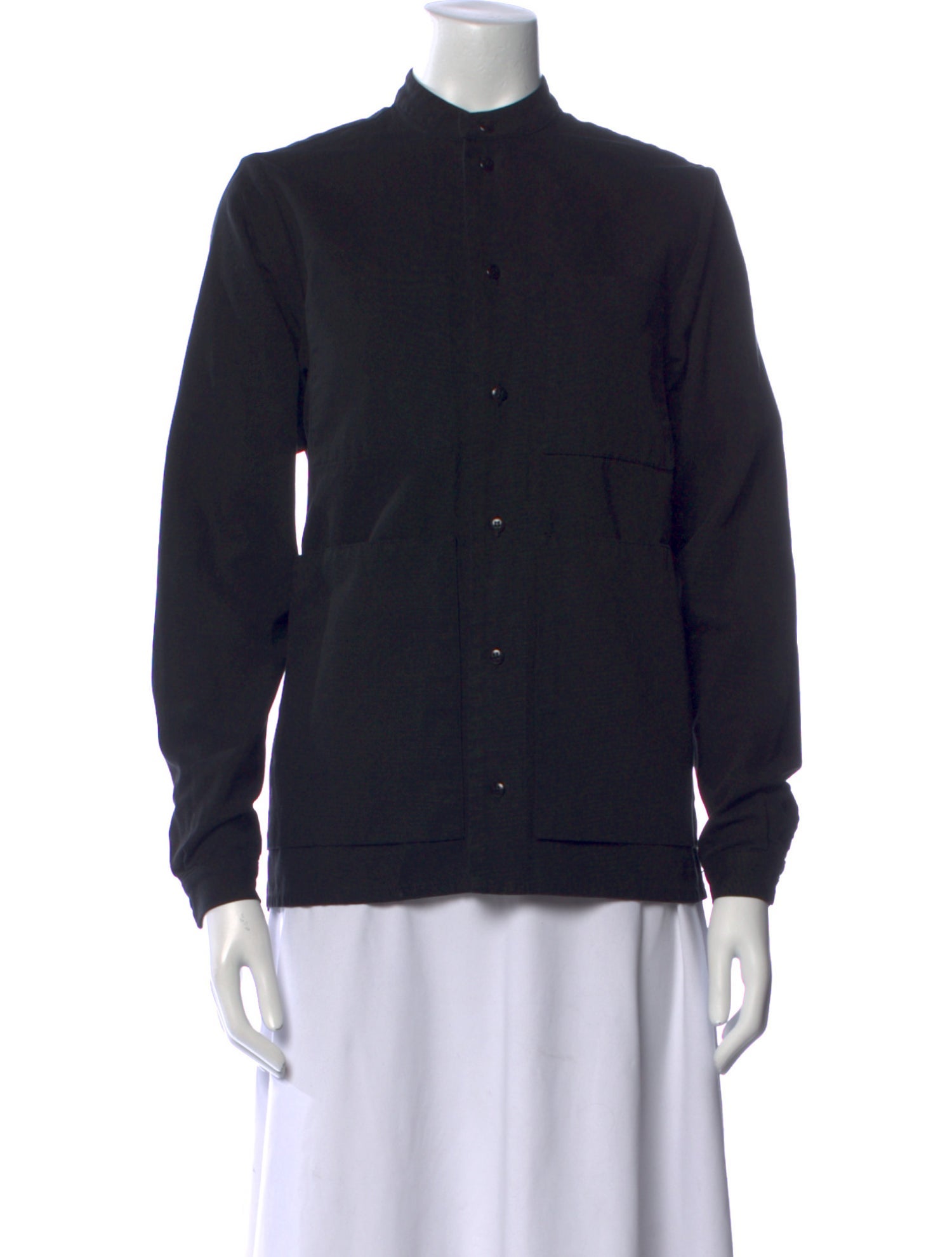 Toogood Mock Neck Long Sleeve Button-Up Top