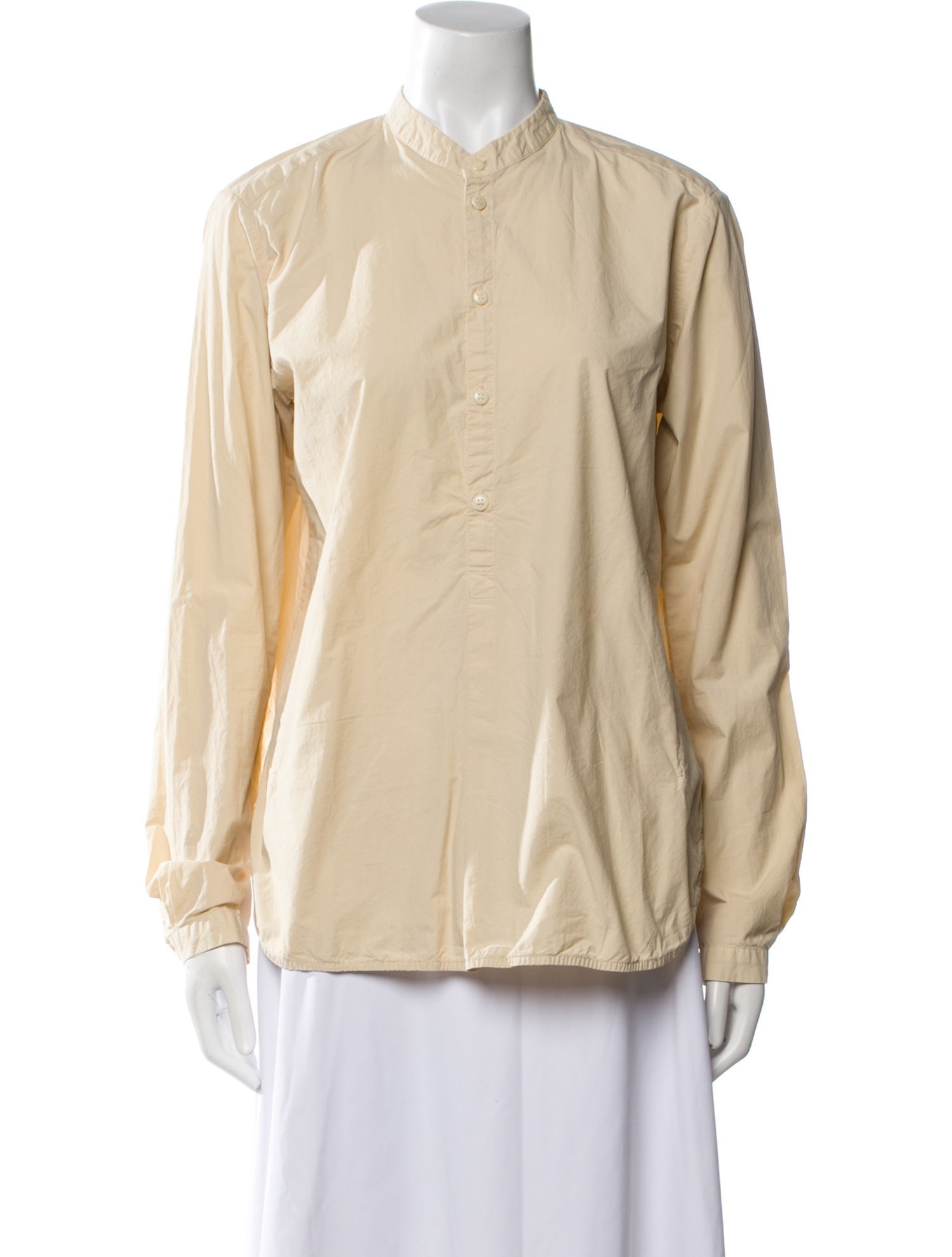 Toogood Mock Neck Long Sleeve Button-Up Top