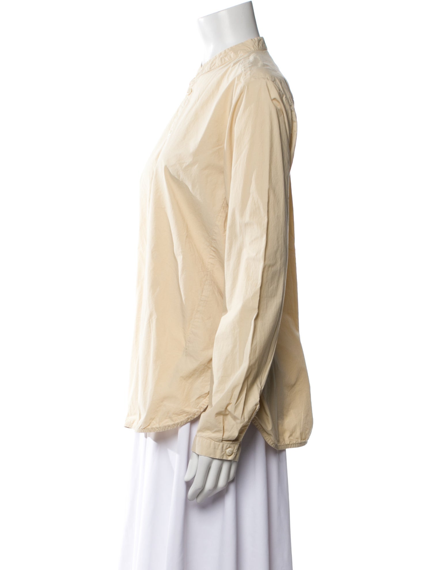 Toogood Mock Neck Long Sleeve Button-Up Top