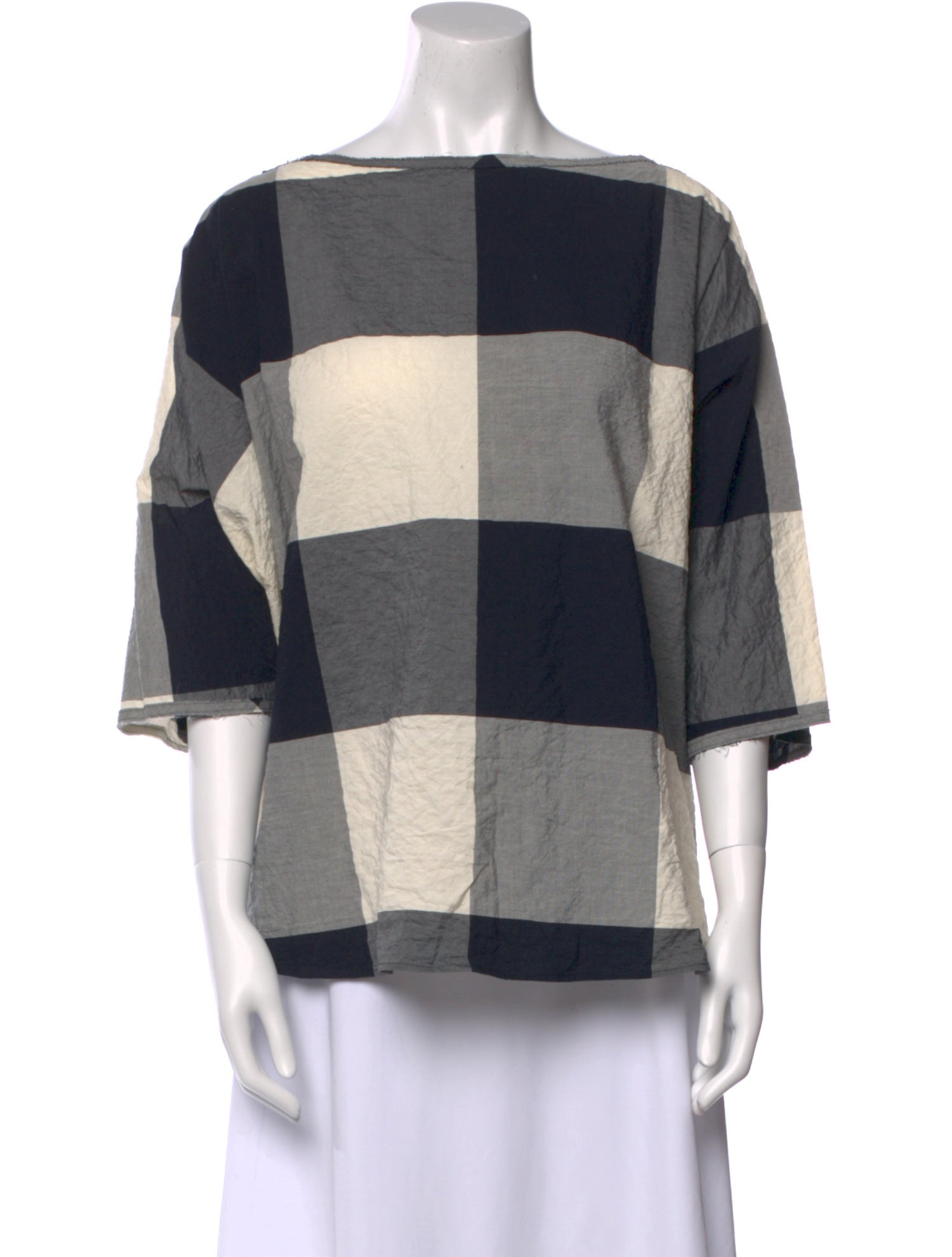 Toogood Plaid Print Bateau Neckline Tunic