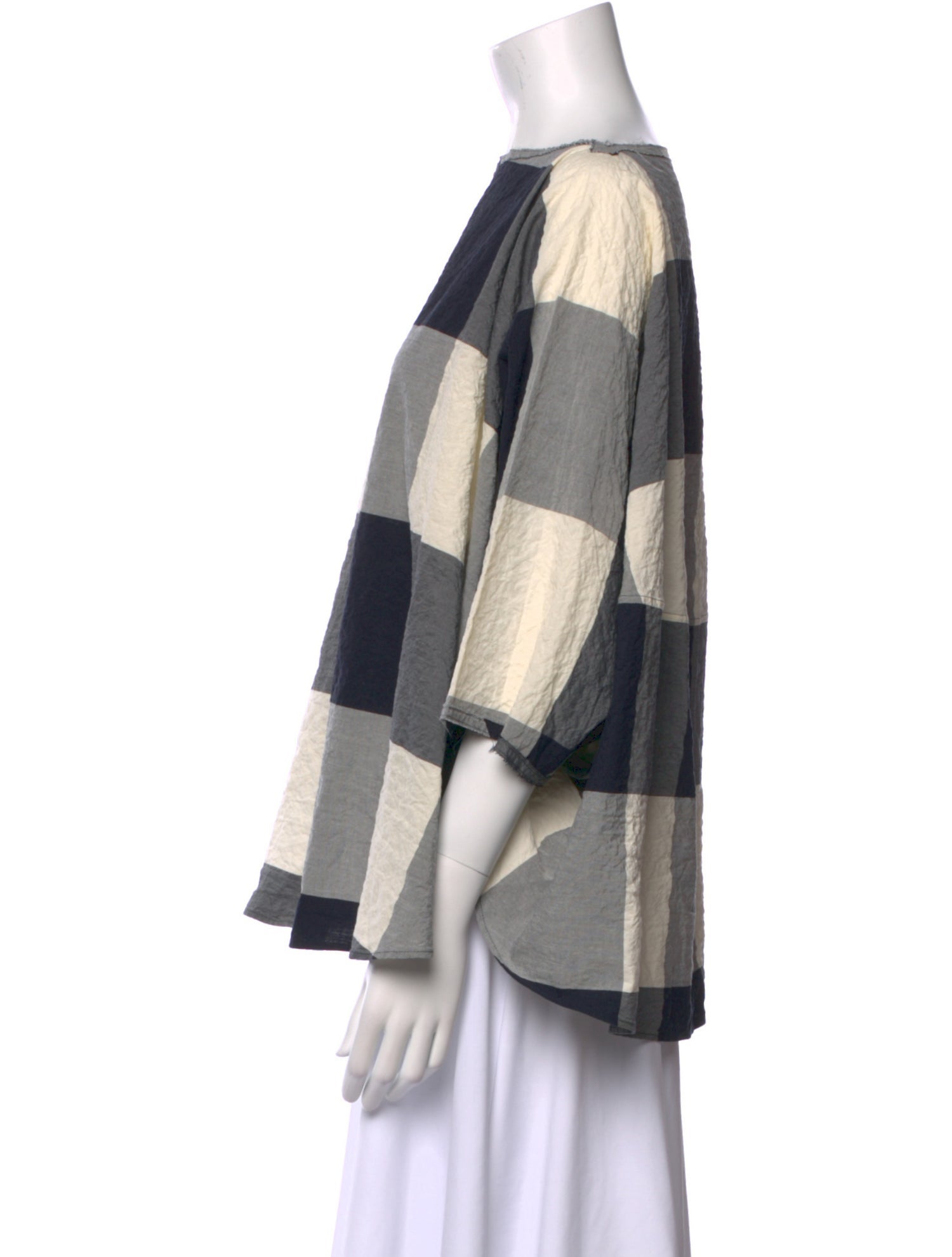 Toogood Plaid Print Bateau Neckline Tunic