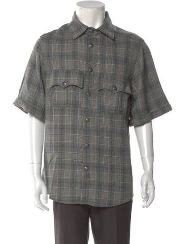 Thebe Magugu Casual Shirts Plaid Print Short Sleeve Shirt L
