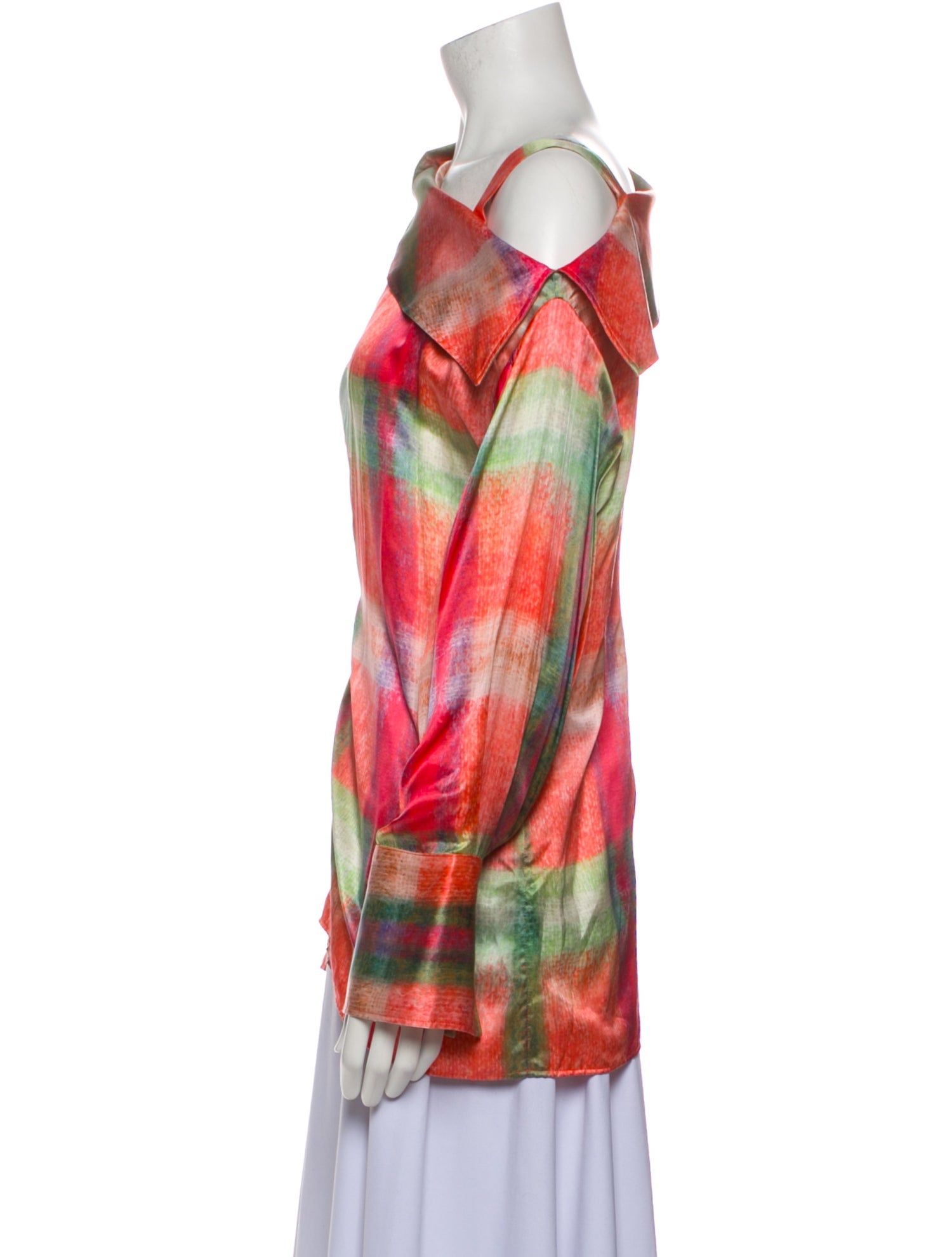Thebe Magugu Silk Plaid Print Tunic