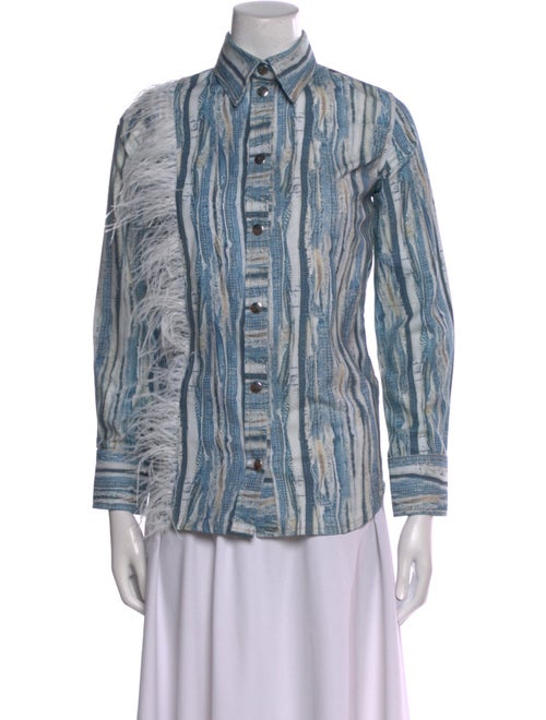 Thebe Magugu Printed Long Sleeve Button-Up Top