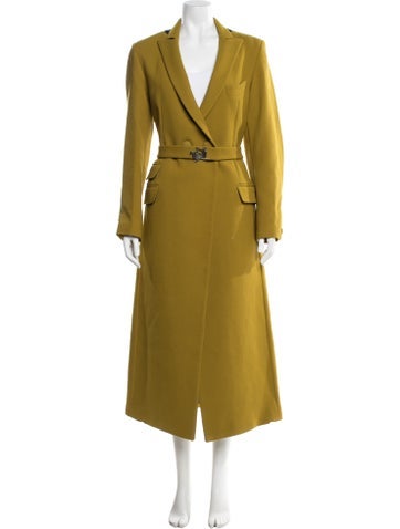Pre-owned Thebe Magugu Wool Trench Coat W/ Tags In Green