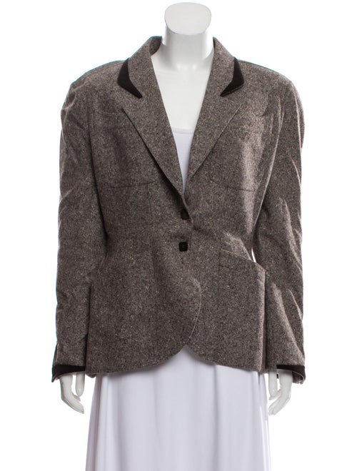 Thierry Mugler Notch-Lapel Button-Up Blazer Brown