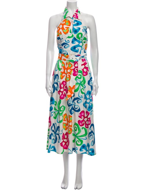 Thierry Mugler Printed Long Dress White