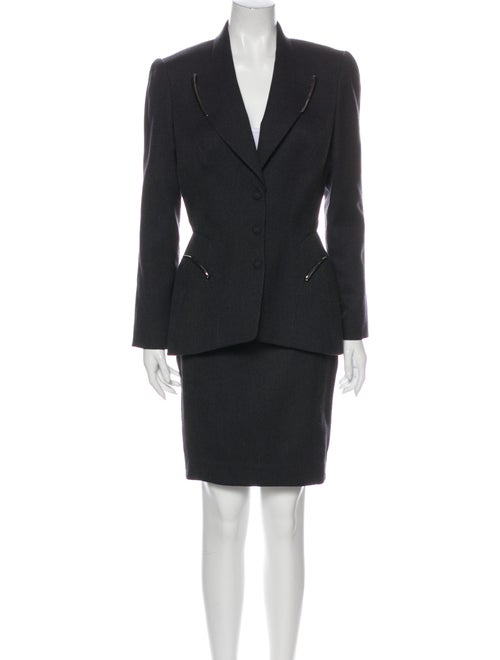 Thierry Mugler Vintage 1980's Skirt Suit Wool
