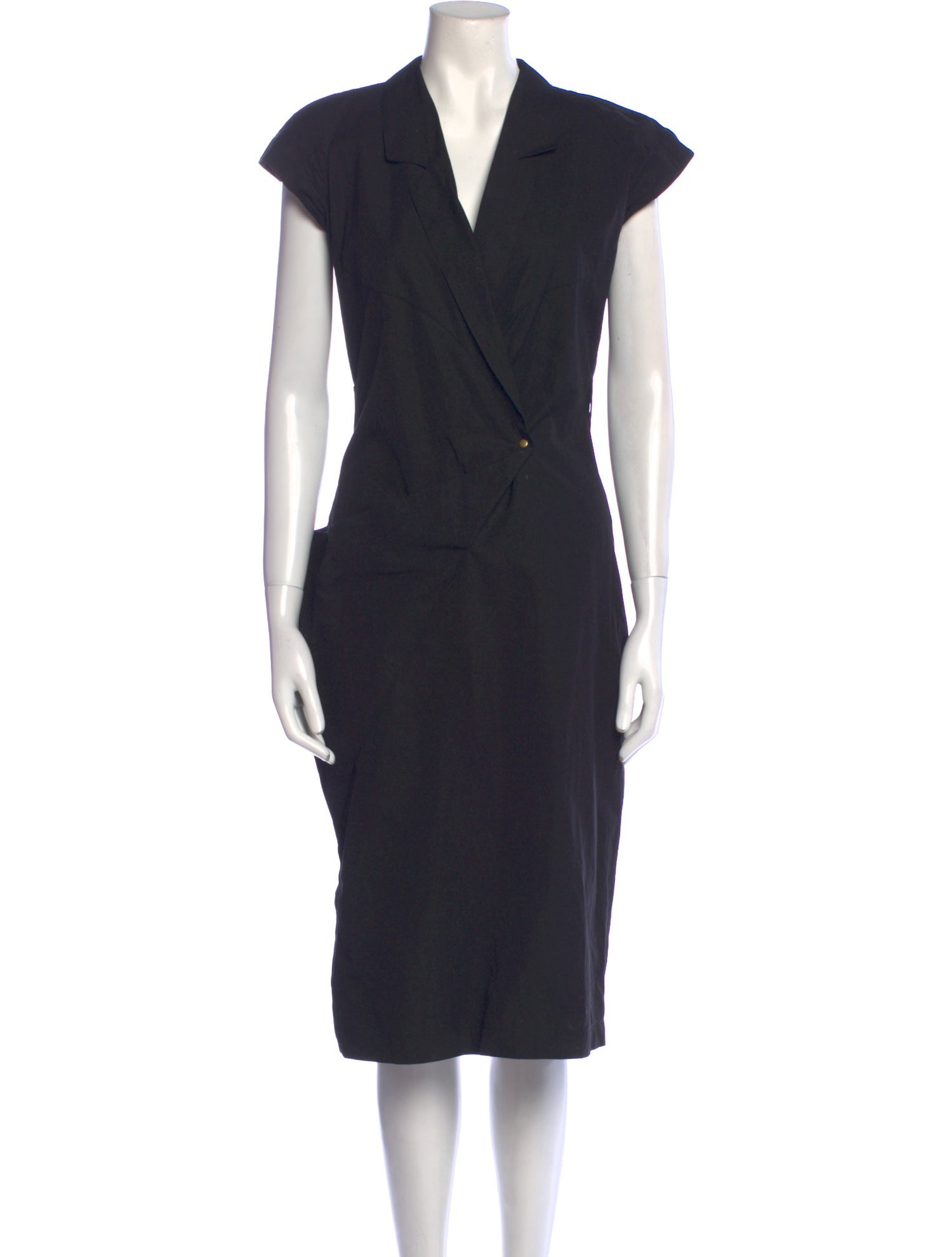 Thierry Mugler V-Neck Midi Length Dress