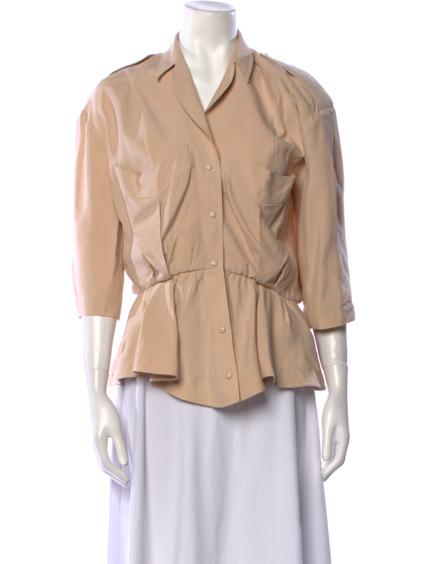 Thierry Mugler Vintage Silk Button-Up Top