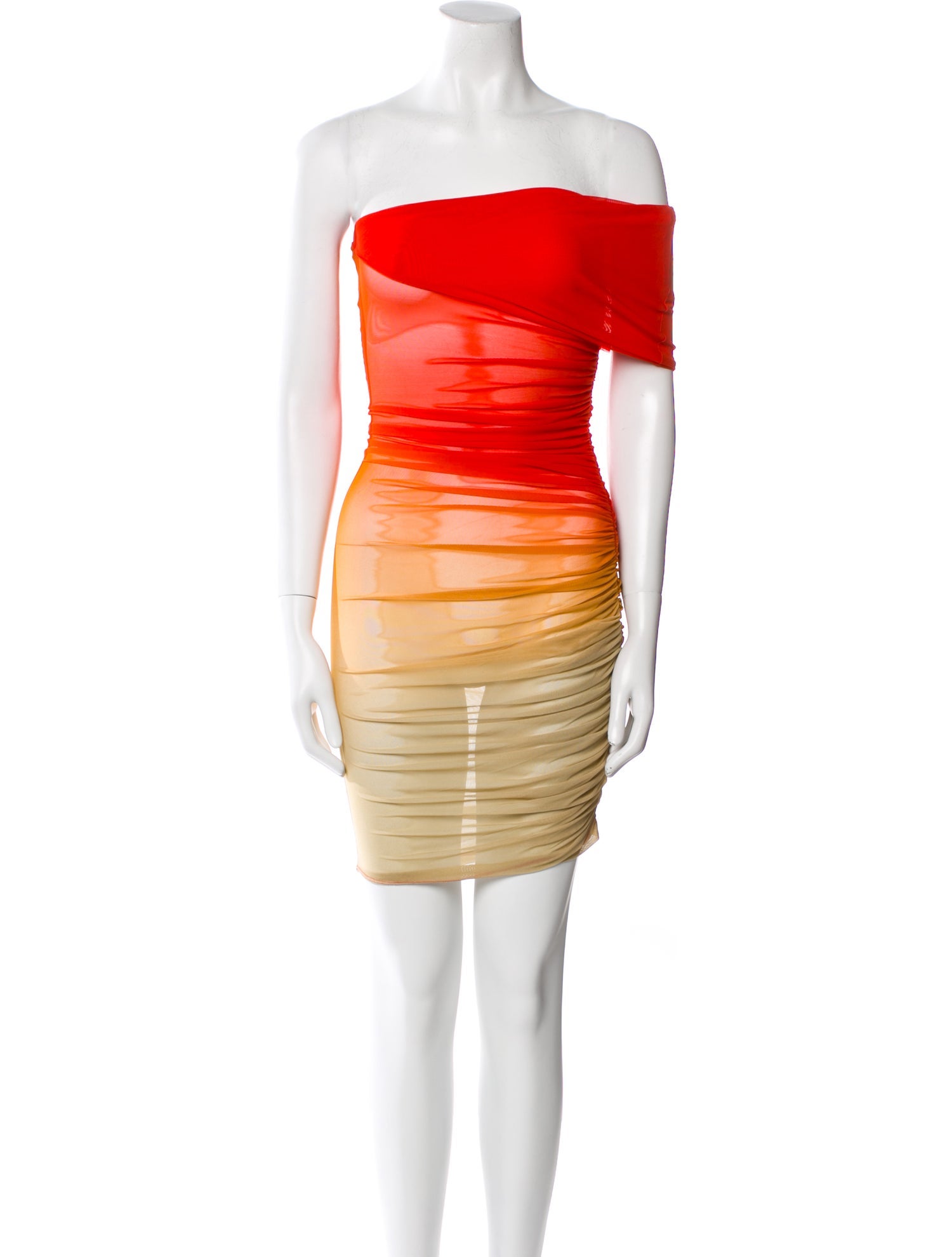 Thierry Mugler Colorblock Pattern Knee-Length Dress