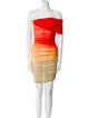 Thierry Mugler Colorblock Pattern Knee-Length Dress