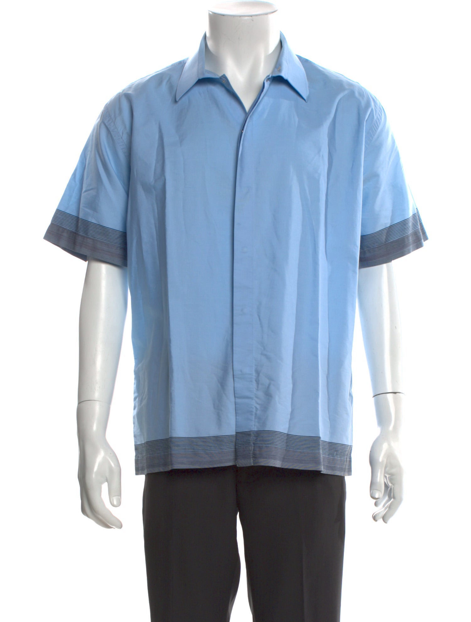 Thierry Mugler Colorblock Pattern Short Sleeve Shirt