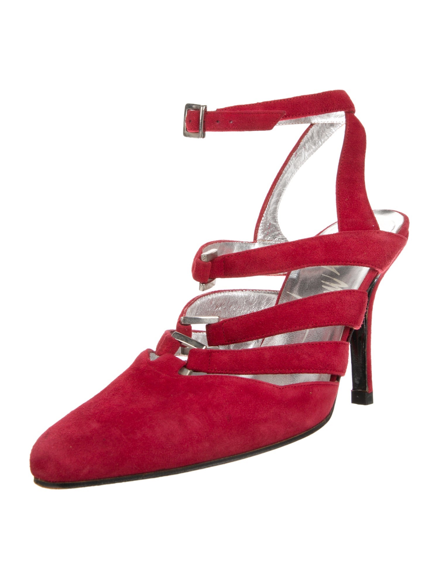 Thierry Mugler Vintage Suede Slingback Pumps