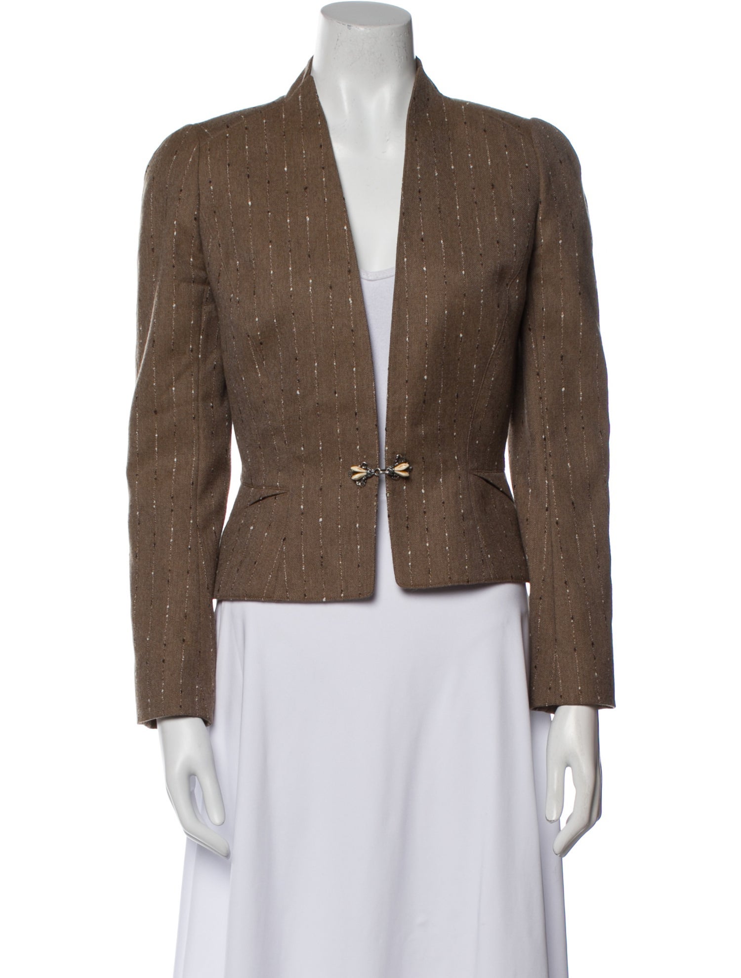 Thierry Mugler 2000 Tweed Pattern Evening Jacket