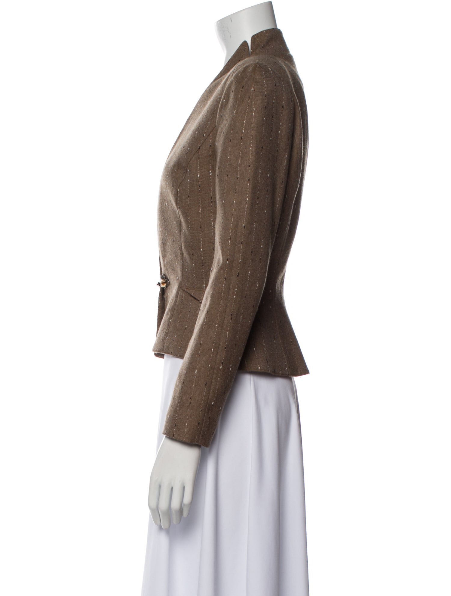 Thierry Mugler 2000 Tweed Pattern Evening Jacket