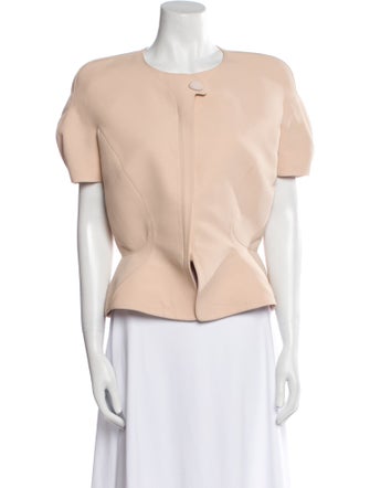 Thierry Mugler Crew Neck Short Sleeve Blouse