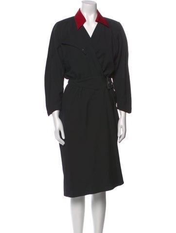 Pre-owned Mugler Knee-length Dress In Black