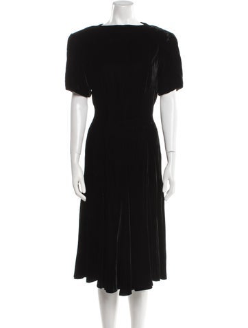 Pre-owned Mugler Vintage Midi Length Dress In Black