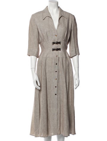 Pre-owned Mugler Vintage Long Dress In Neutral