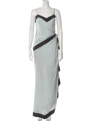 Pre-owned Mugler Vintage Long Dress In Blue