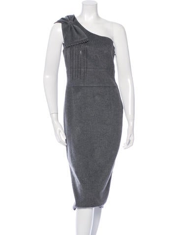 Thomas Wylde Wool One-Shoulder Dress