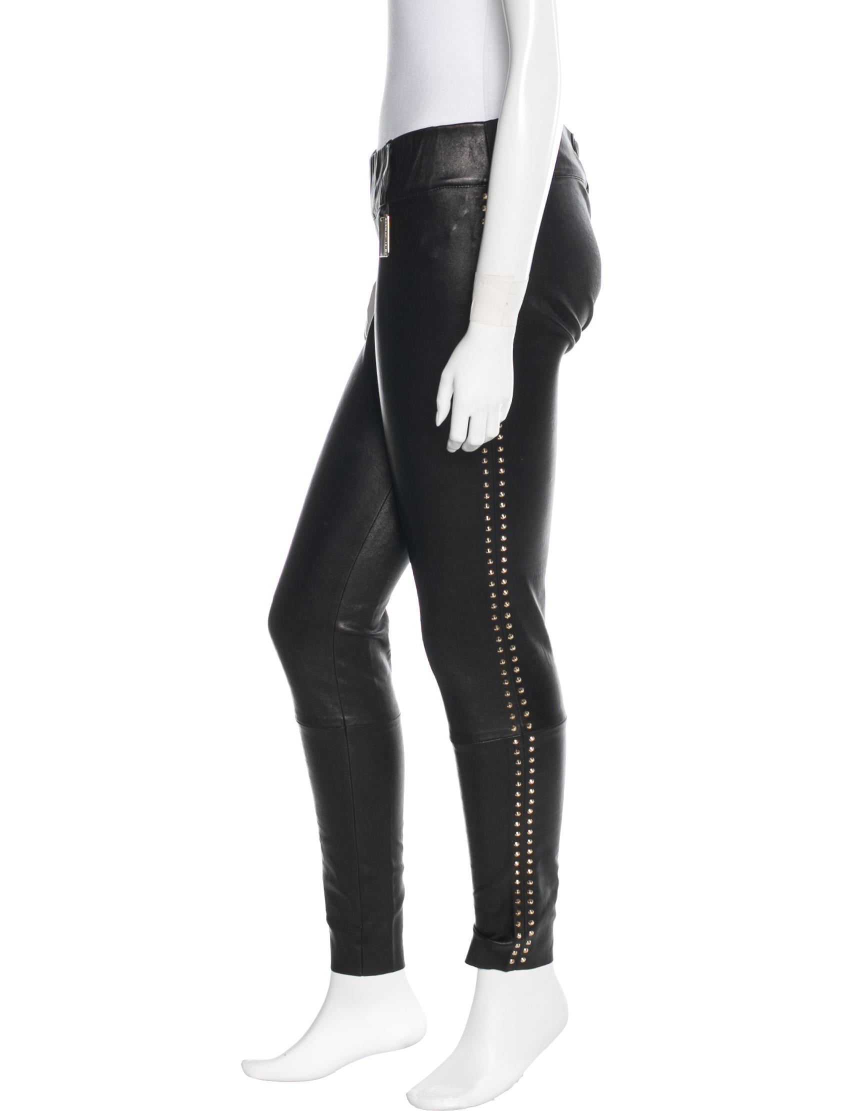 Thomas Wylde Studded Leather Pants