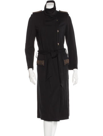 Thomas Wylde Studded Knit Trench Coat