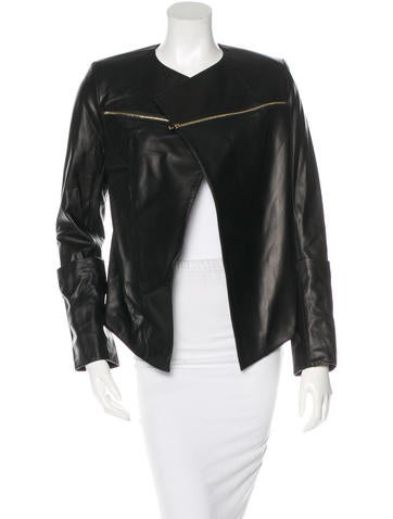 Thomas Wylde Leather Draped Jacket