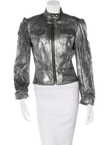 Thomas Wylde Metallic Leather Jacket