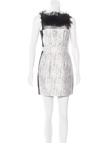 Thomas Wylde Tulle-Trimmed Printed Dress