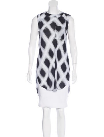 Thomas Wylde Abstract Print Silk Top