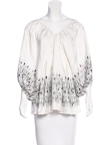 Thomas Wylde Striped Silk Blouse