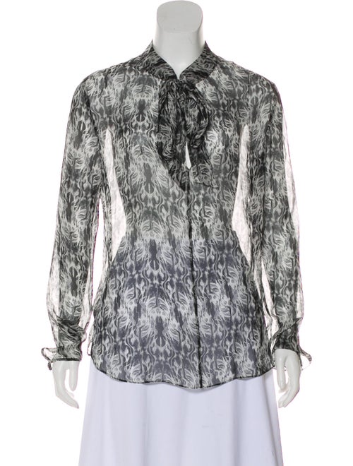 Thomas Wylde Sheer Long Sleeve Blouse Black