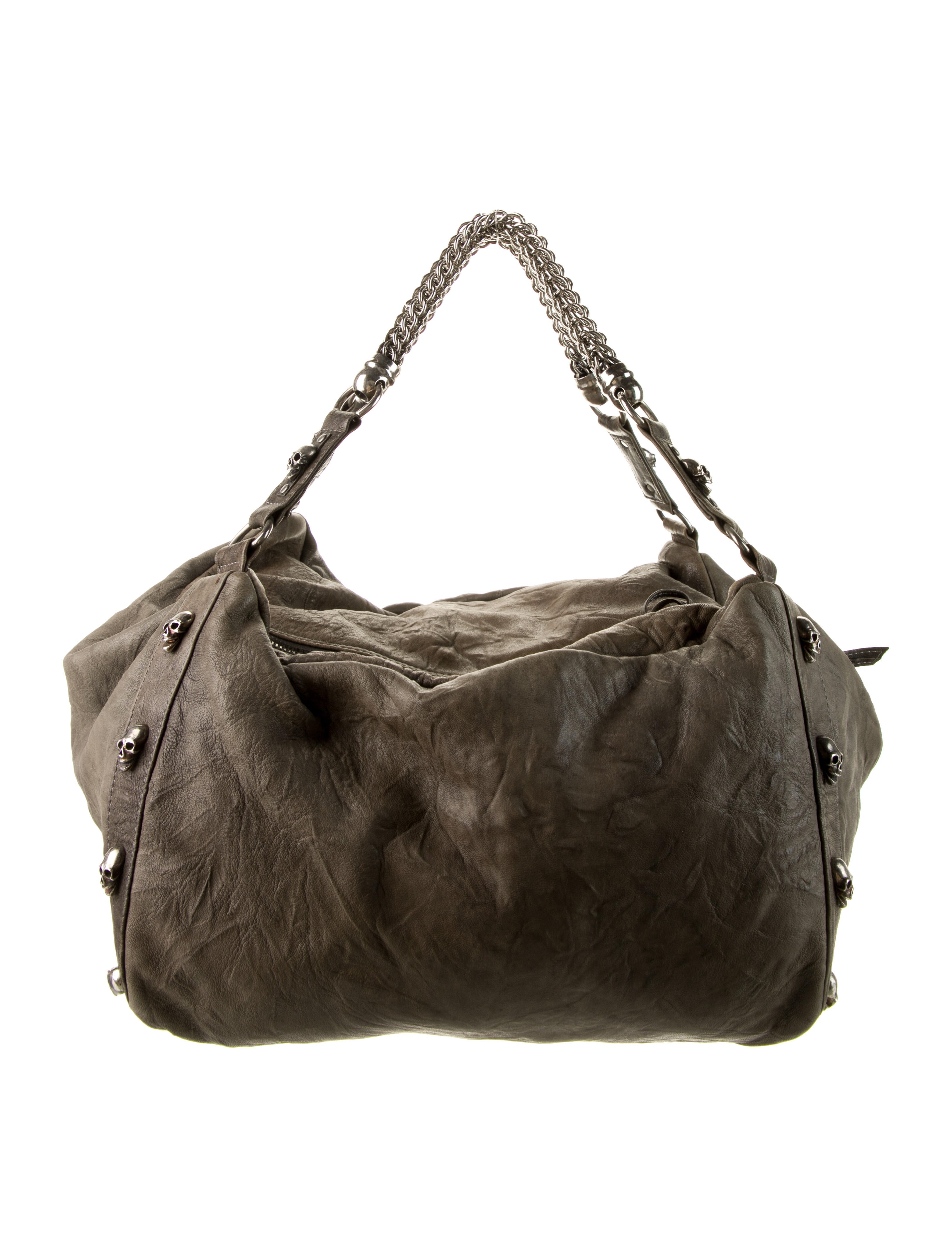 バッグ Thomas Wylde Leopard skull shoulder bag Thomas Wylde Skull Studded Leather Hobo Bag - Neutrals Hobos