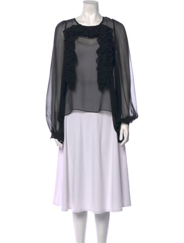 Thomas Wylde Tops Silk Crew Neck Blouse M