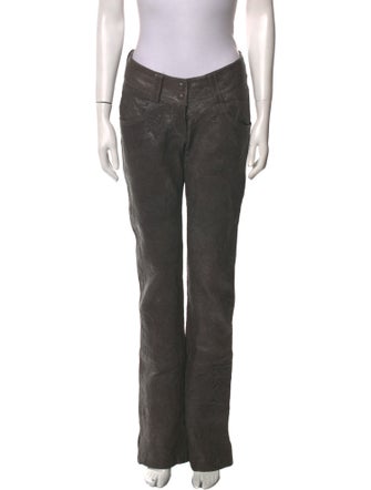 Thomas Wylde Leather Straight Leg Pants