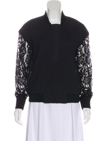 Thomas Wylde Jackets Lace Sleeve Bomber Jacket US 0 | XS