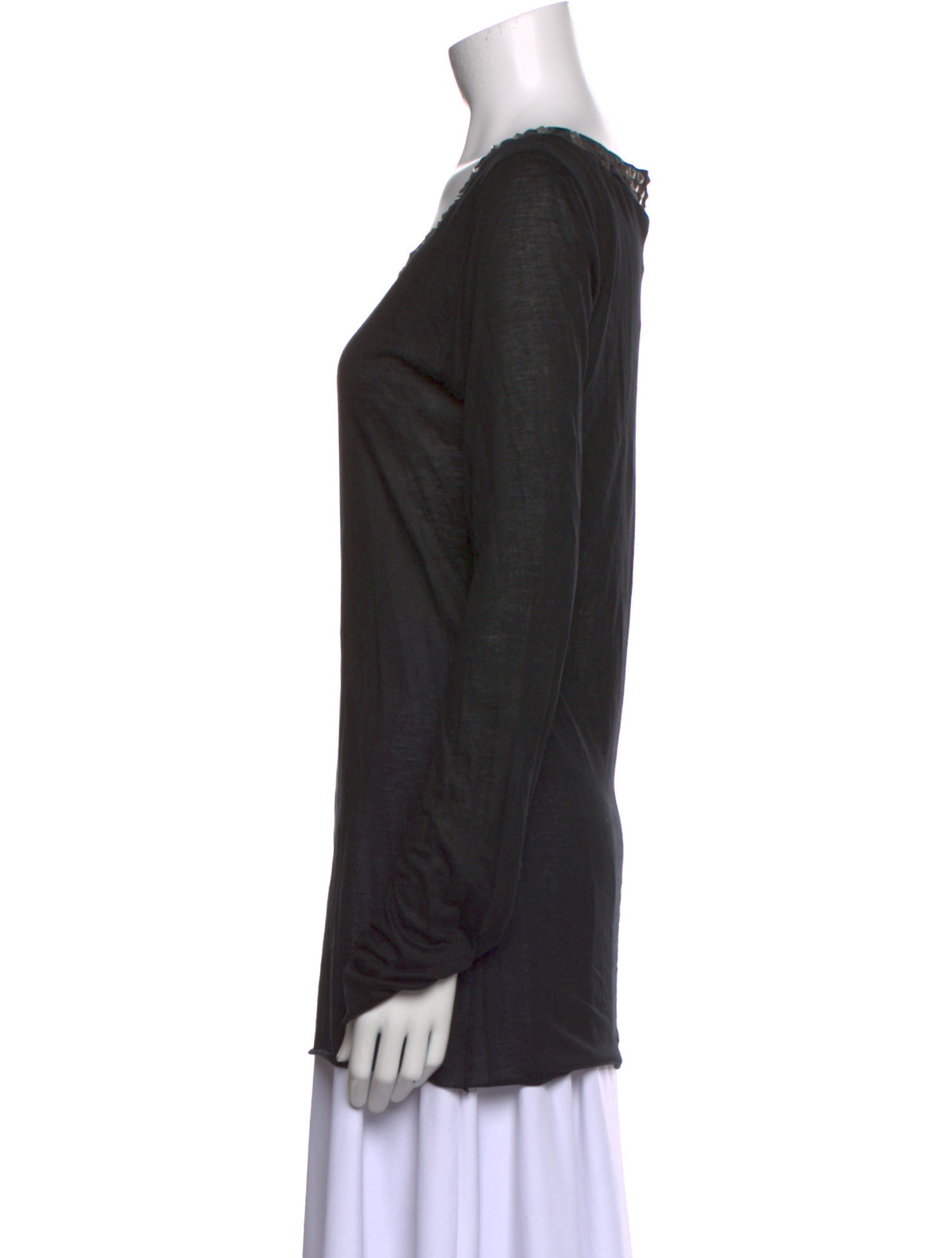 Thomas Wylde Scoop Neck Long Sleeve Top