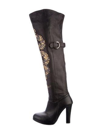 Thomas Wylde Leather Printed Boots