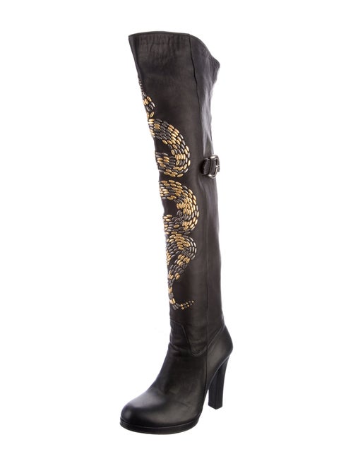 Thomas Wylde Leather Printed Boots