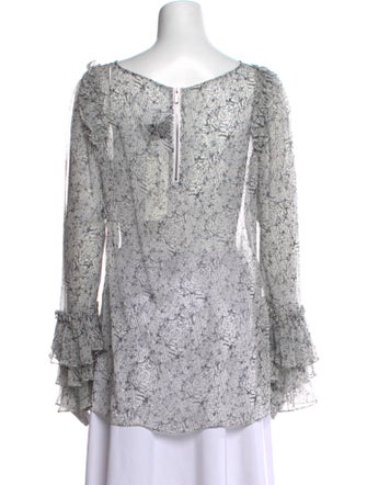 Thomas Wylde Silk Floral Print Blouse