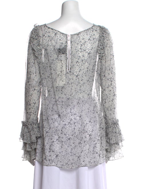 Thomas Wylde Silk Floral Print Blouse